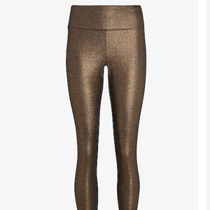 Black and gold metallic leggings